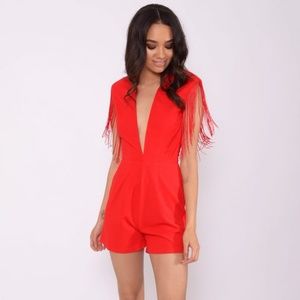 Rare London Fringe in High Places Plunging Romper